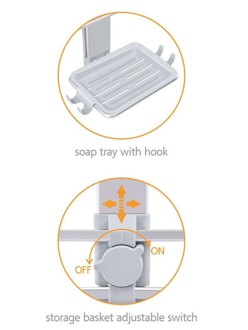 Organizador colgante de ducha aluminio inoxidable baño-4