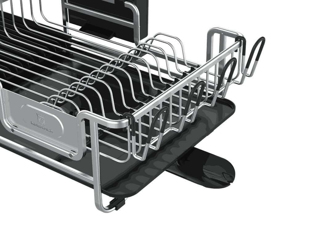 Secaplatos Escurridor de platos y cubiertos aluminio Inoxidable extensible-5