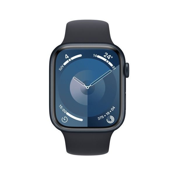 Apple Watch Series 9 GPS • Caja de aluminio color plata de 41 mm • Correa deportiva azul tormenta -1