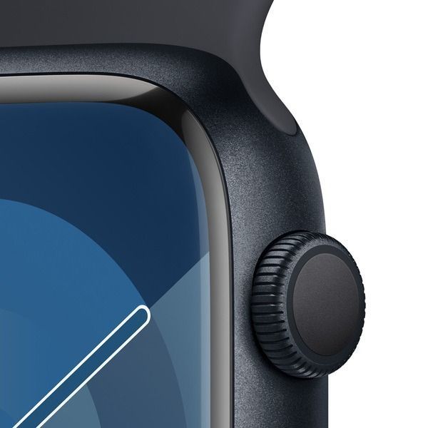 Apple Watch Series 9 GPS • Caja de aluminio color plata de 41 mm • Correa deportiva azul tormenta -2