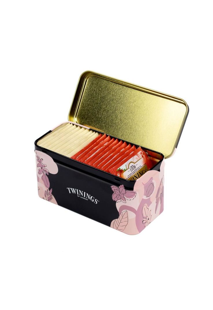 Caja Metálica Rosada Twinings con 20 Bolsitas de Infusiones-4
