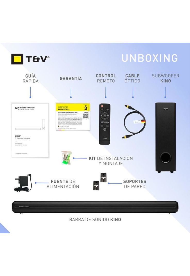 Barra de sonido 2.1 Opt Coaxial Bluetooth HDMI ARC Control-1
