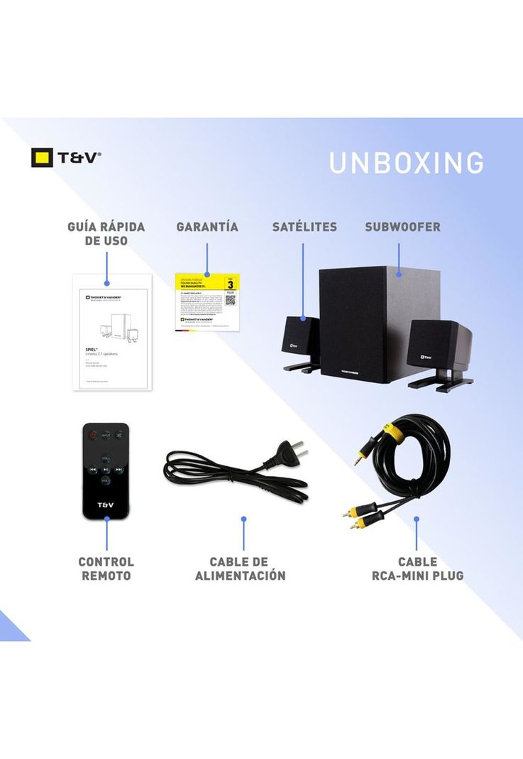 Parlantes Home Theater 2.1 Bluetooth Optico Rca Smart TV PC-1