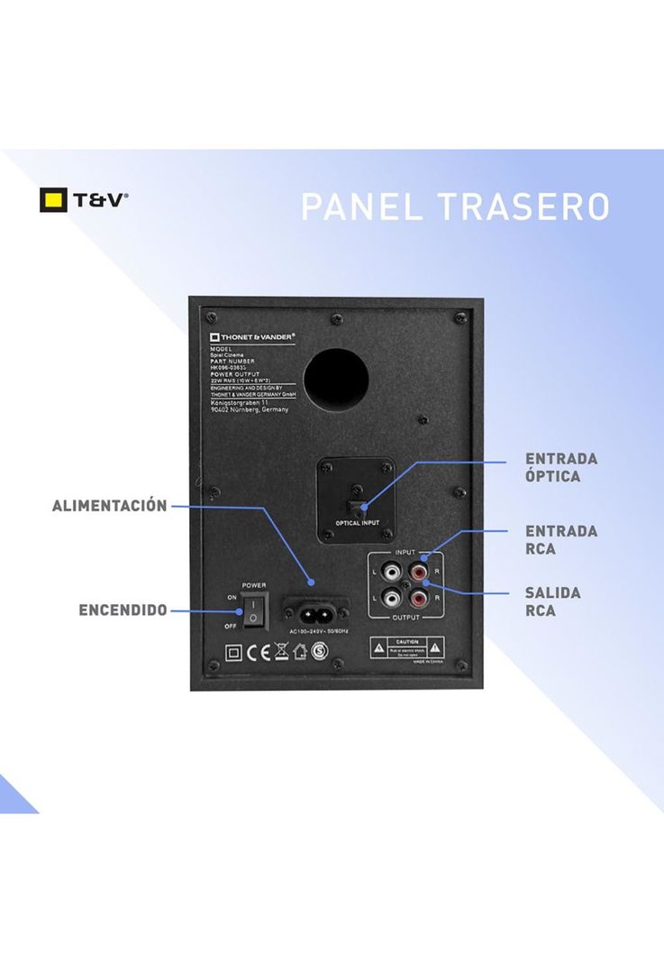 Parlantes Home Theater 2.1 Bluetooth Optico Rca Smart TV PC-3