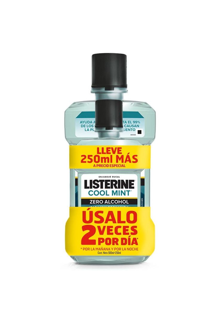 Enjuague Bucal LISTERINE Cool Mint Zero Alcohol 500 + 250 ml-1