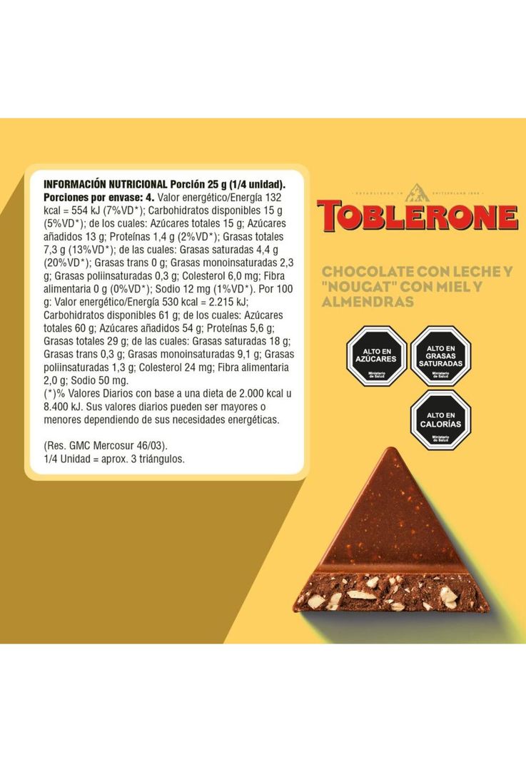 Toblerone Chocolate Leche Barra 100g-1