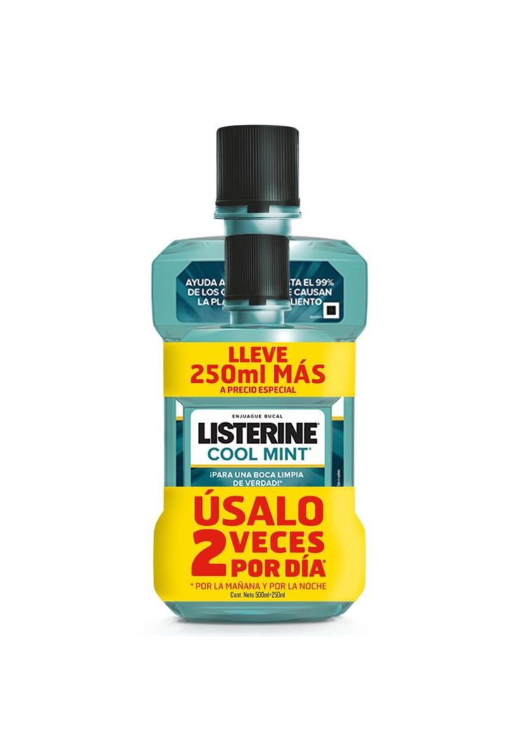 Enjuague Bucal LISTERINE® Cool Mint  500 ml + 250 ml-1