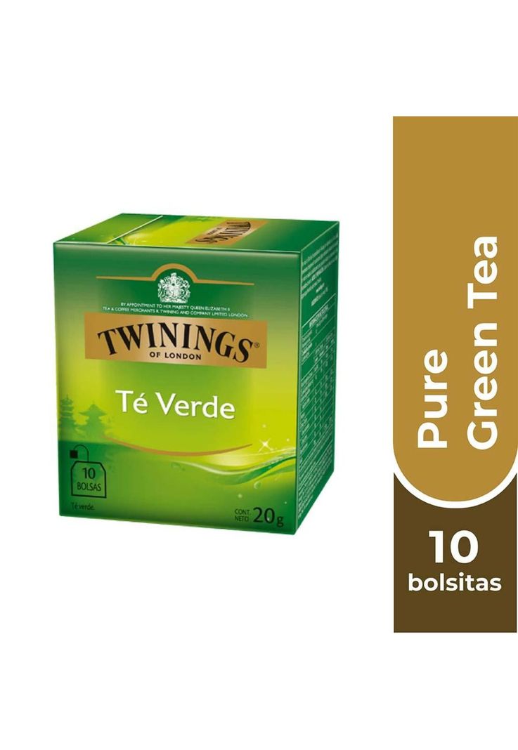 Twinings Te Pure Green Tea x 10 Bolsitas Diseno 2