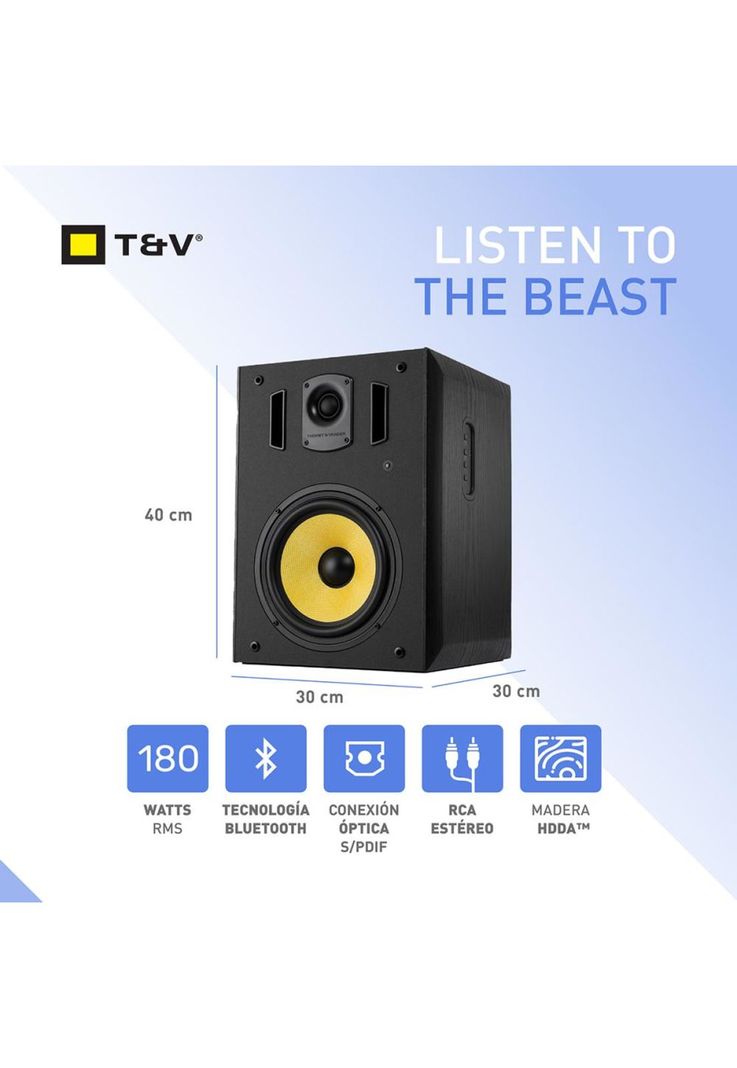 Parlantes 2.0 Monitor de estudio High End Bluetooth Optico-1