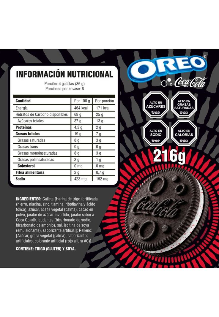 Galletas Oreo Sabor Coca Cola 6 un. 36g c/u-2