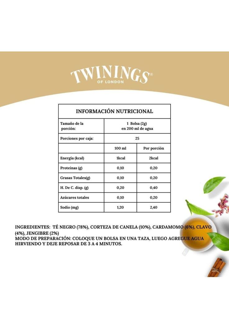 Twinings Indian Chai Voyage x 25 Bolsitas-1