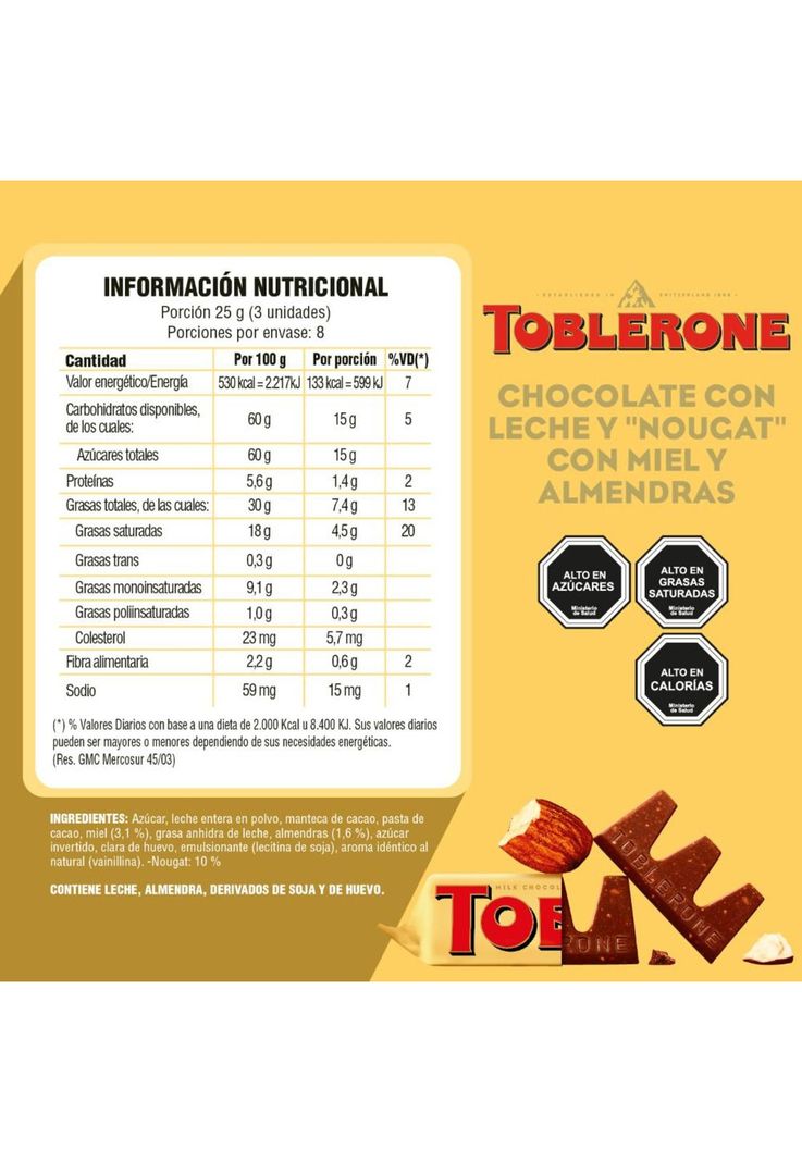 Toblerone Chocolate Leche Bolsa Mini 200g-4