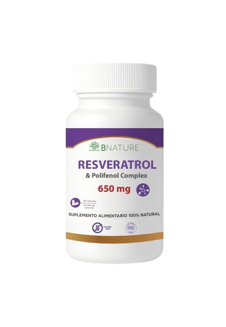 Resveratrol + Polifenoles | 650mg 60 capsulas B NATURE