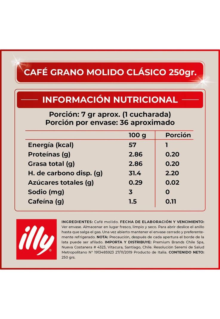 CAFE ILLY Molido Tostado Clásico Lata 250 GR-1
