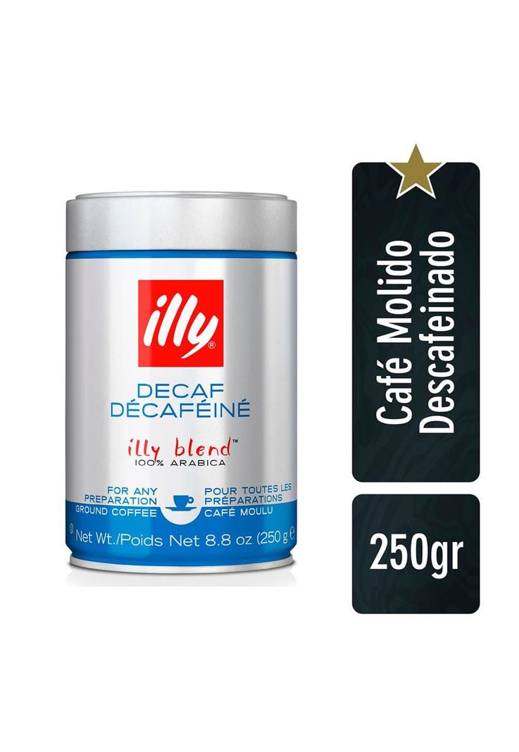 Café ILLY Molido Descafeinado Lata 250 GR-0