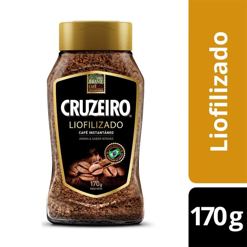 Cafe Liofilizado Instantáneo Cruzeiro Frasco Vidrio 170 gr-0