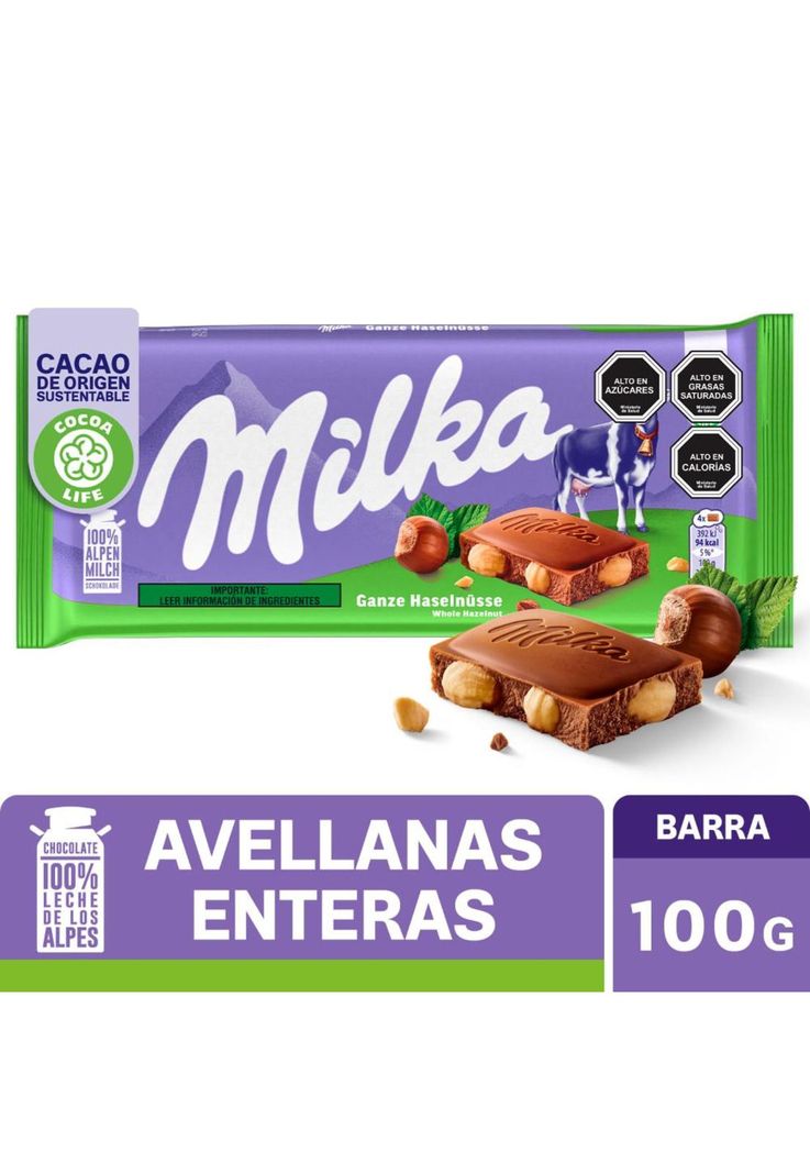Chocolate Milka® relleno con Avellanas Enteras 100g-0