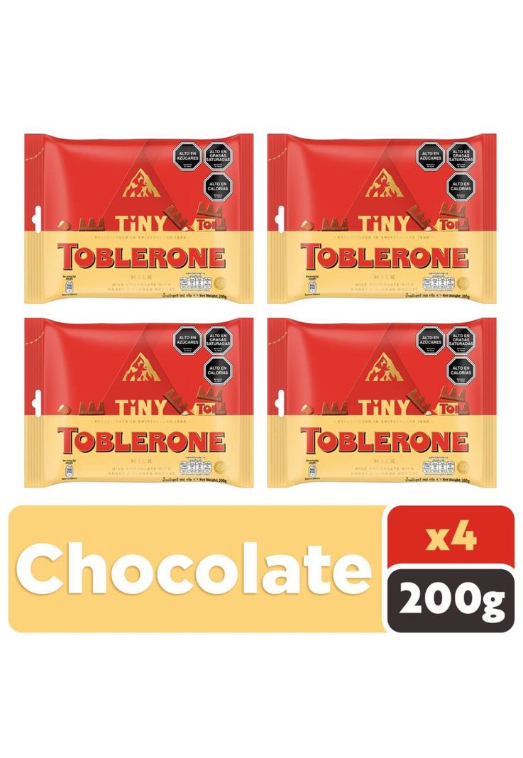 4x Toblerone Chocolate Leche Bolsa Mini 200g-0