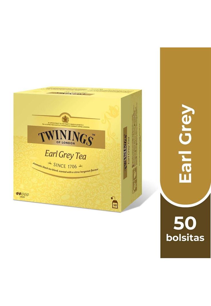 Twinings Té Earl Grey ( Etiqueta Amarilla ) X 50 Bolsitas-0