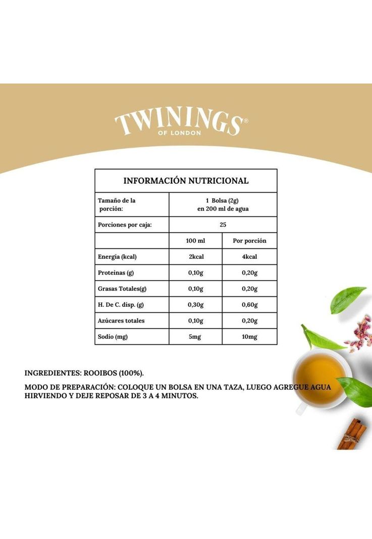 Twinings Pure Rooibos x 25 Bolsitas-1