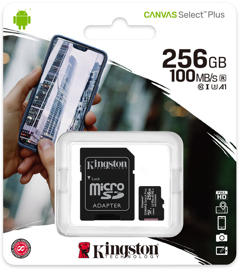 Tarjeta De Memoria 256GB Kingston Canvas Select + Adaptador-1