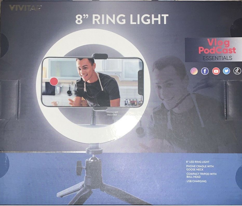 Aro de Luz de 8" con Soporte Tripode para Mesas-1