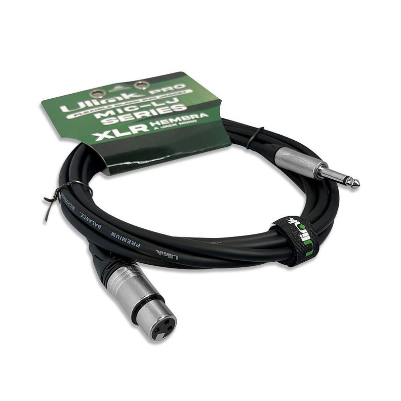 Cable de audio XLR hembra a Plug 6.3 mono de 3m UL-MIC-LJ6003-2