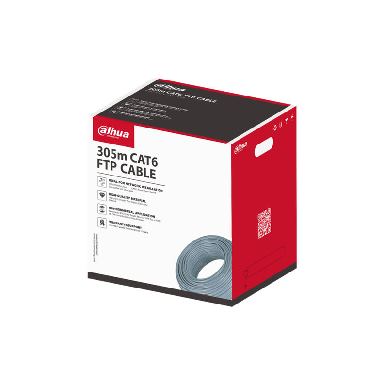 Cable de Red FTP Cat6 305 Mts 100% cobre Interior Gris Dahua -1