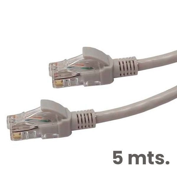Cable De Red / Patch Cord Certificado Cat6 5 Mts Gris-1