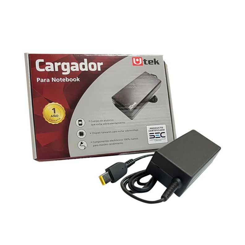Cargador Compatible con Notebook Lenovo 20v 2,25A Rectangular-0