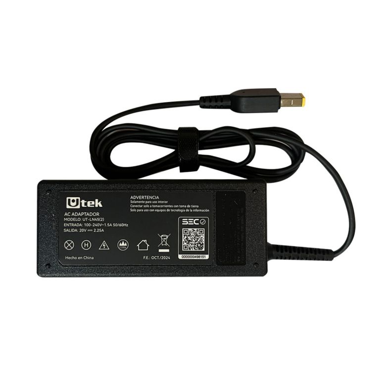 Cargador Compatible con Notebook Lenovo 20v 2,25A Rectangular-2