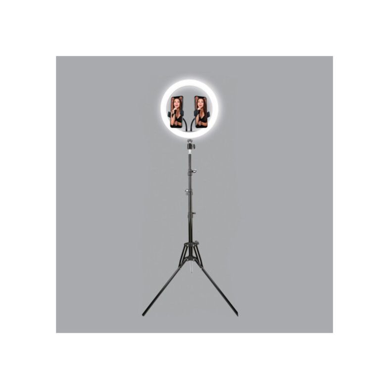 Aro de Luz 12" con Soporte Tripode y Doble soporte para Telefonos-2