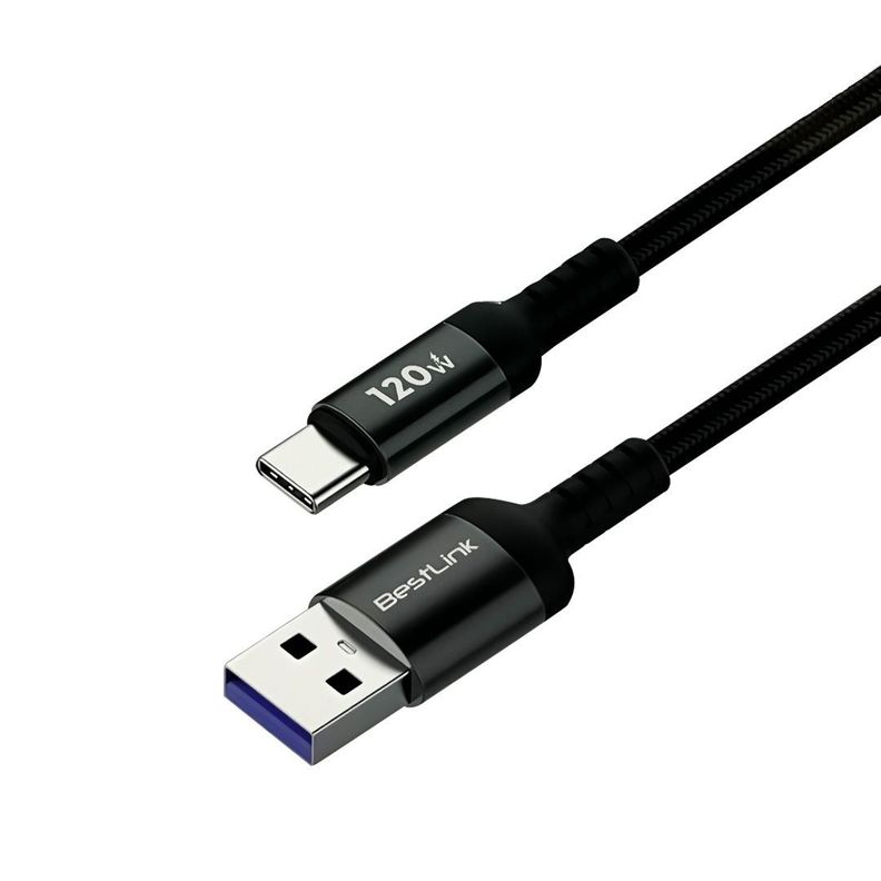 Cable USB A a USB C Carga Rápida 120W 2Mts Resistente y Antinudo-1