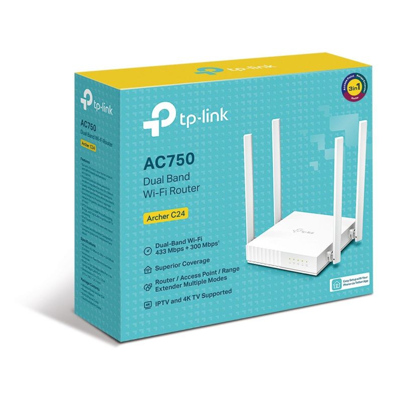 Router Wifi Dual Band AC750 Archer C24 3 en 1-5