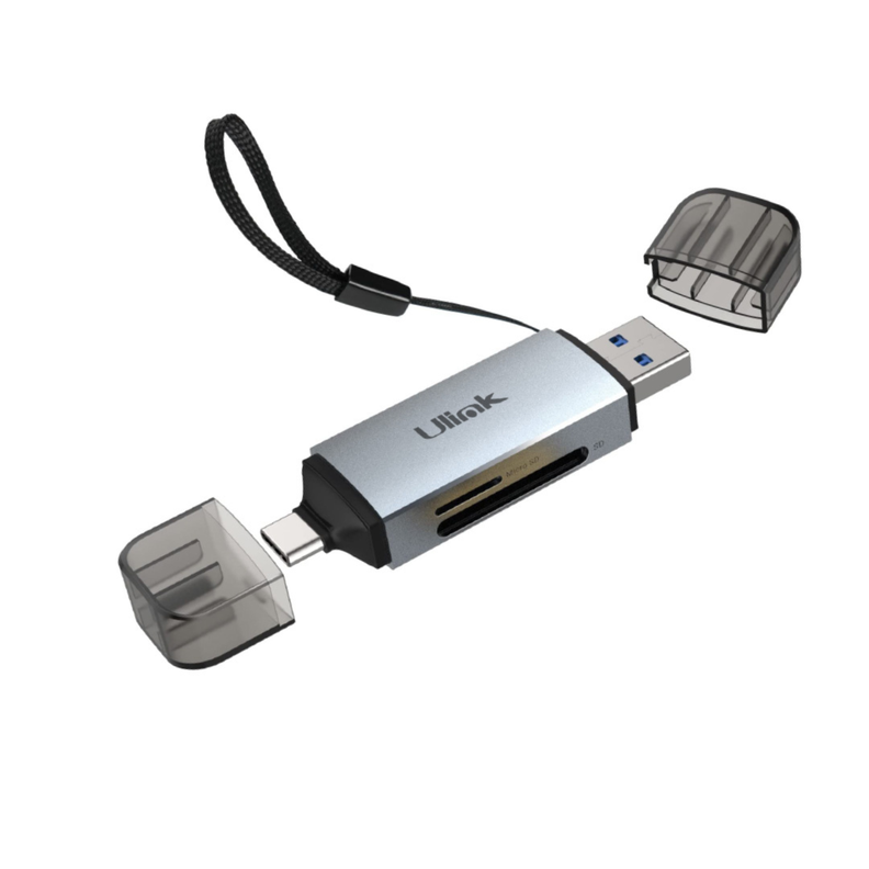 Lector de Memorias Dual USB-C y USB-A 3.0 Aluminio UL-RD210-1