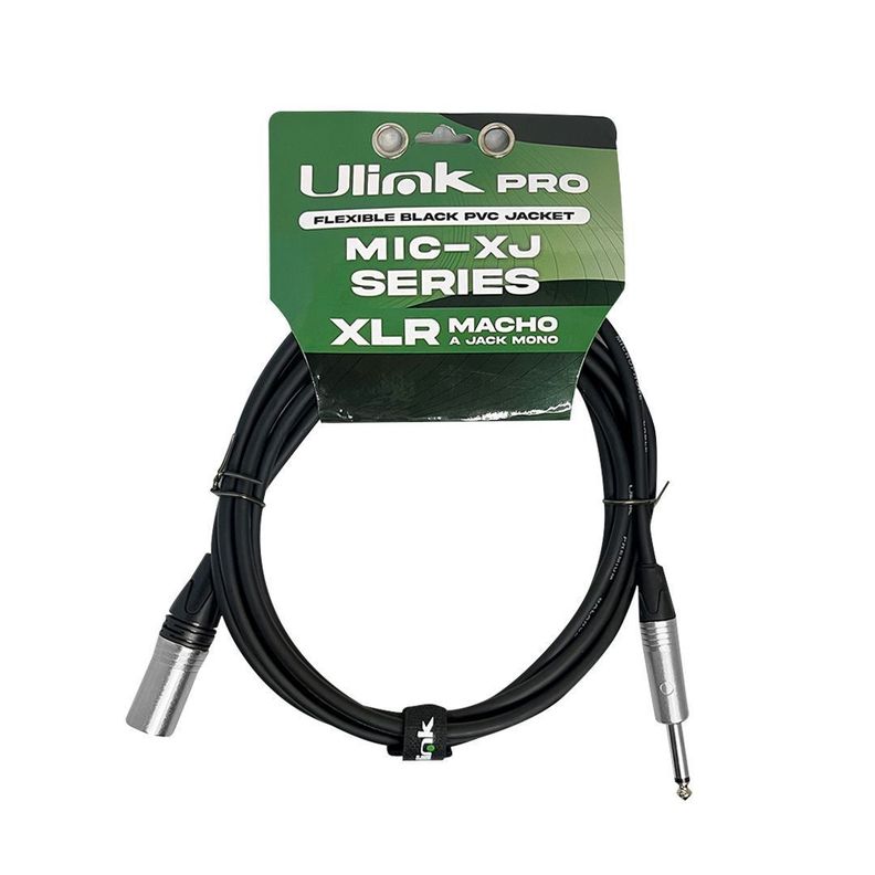 Cable de audio XLR macho a Plug mono de 6 m UL-MIC-XJ4006-1