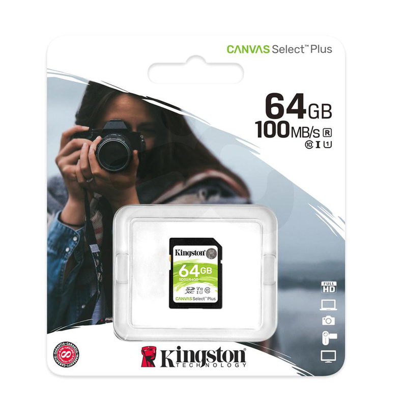 Tarjeta De Memoria SD 64GB Kingston Canvas Select Plus -1