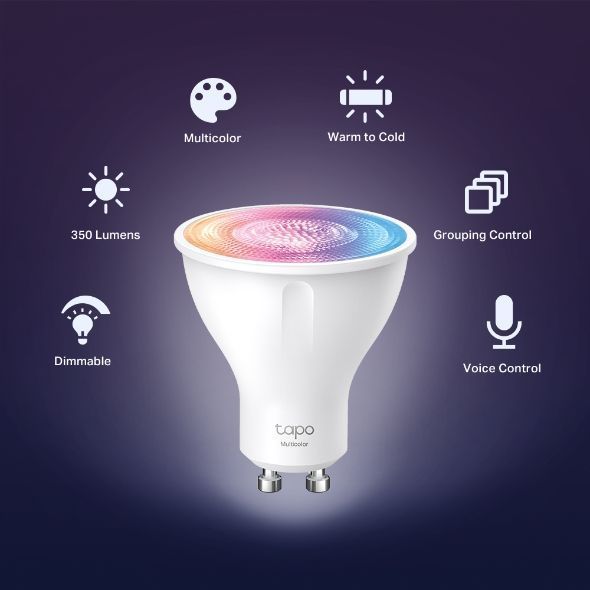 Foco Ampolleta WIFI Inteligente Multicolor GU10 Tapo L630-4