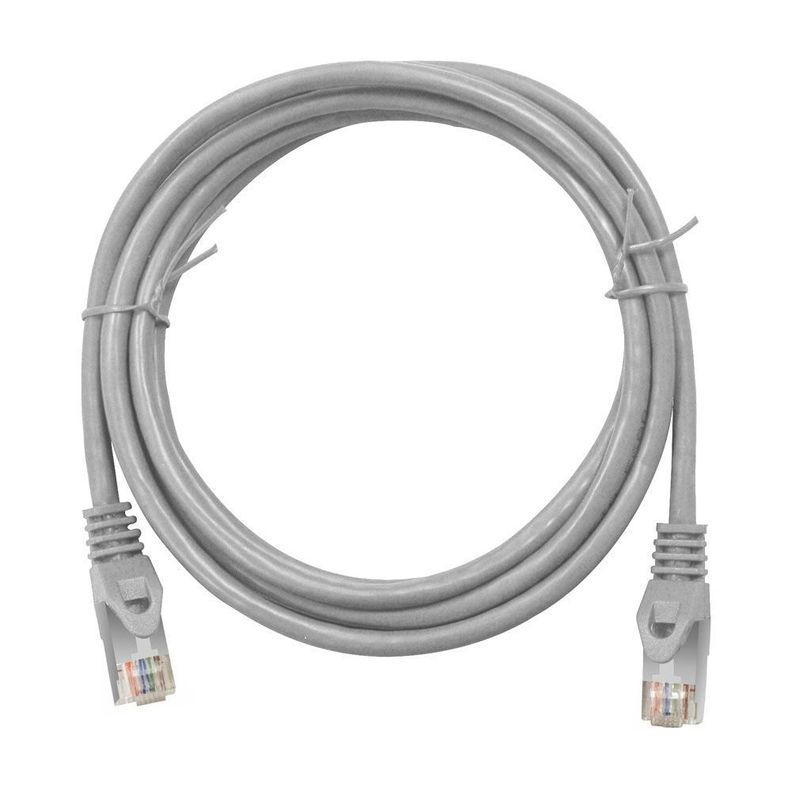 Cable De Red Patch Cord Certificado Cat5e 2 Mts Gris-1