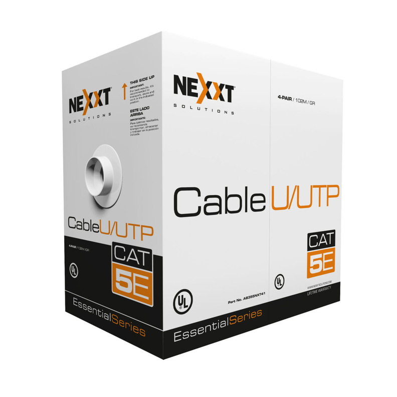Cable de Red UTP Cat5e 100% Cobre 100Mts 24AWG Nexxt Gris-0