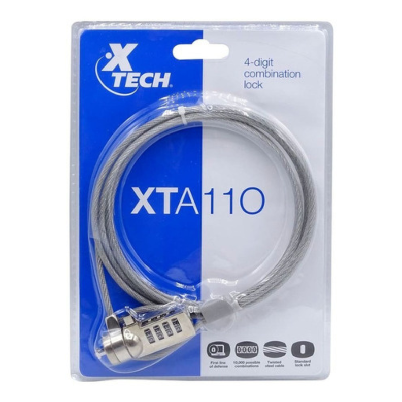Candado De Seguridad Con Clave Xtech Xta 110 Para Notebook-1