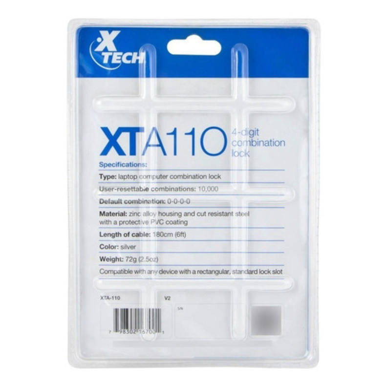 Candado De Seguridad Con Clave Xtech Xta 110 Para Notebook-2
