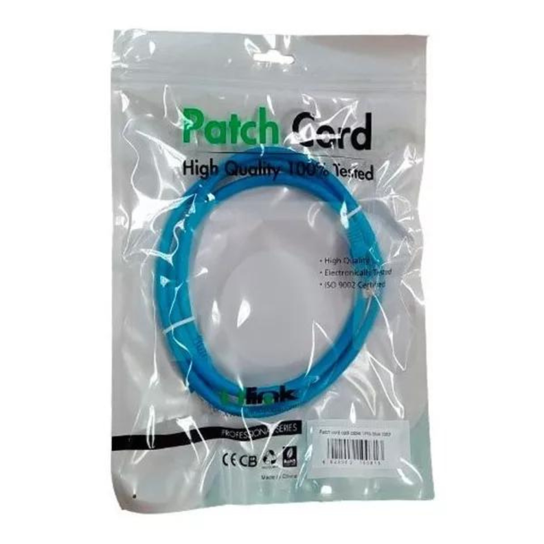 Cable De Red Patch Cord Certificado Cat6 2 Mts Azul-0