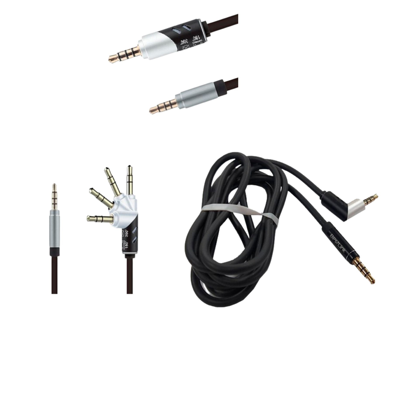 Cable de Audio Auxiliar Macho a Macho con Rotación 1.5Mts-1