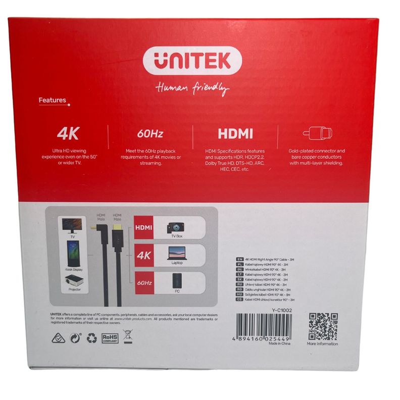 Cable Hdmi 4k Con Angulo De 90º 3m V2.0-3