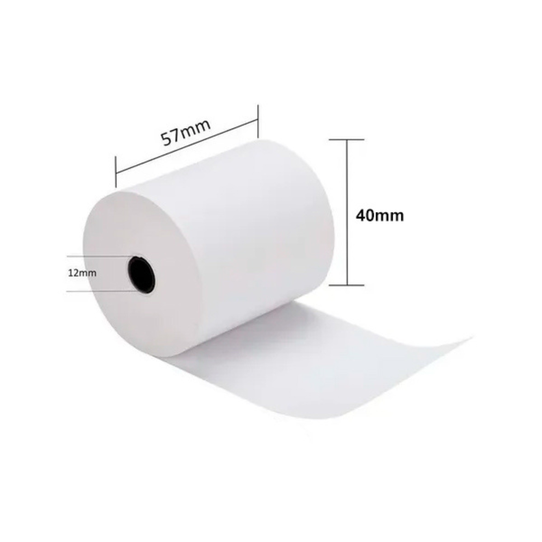 Rollo de Papel Térmico 57x40mm de 59 grs Pack X5 Unidades-0