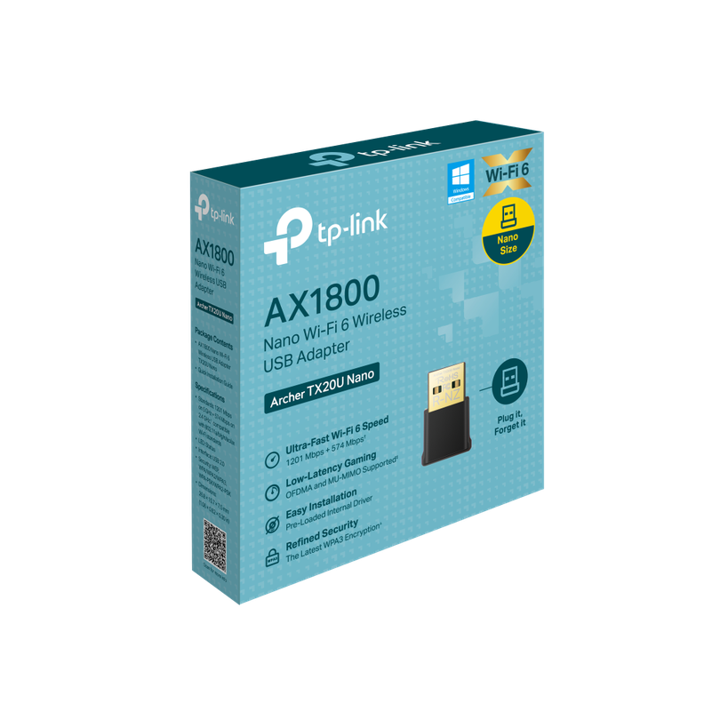 Adaptador USB Inalambrico Wifi 6 Nano Archer TX20U AX1800-0