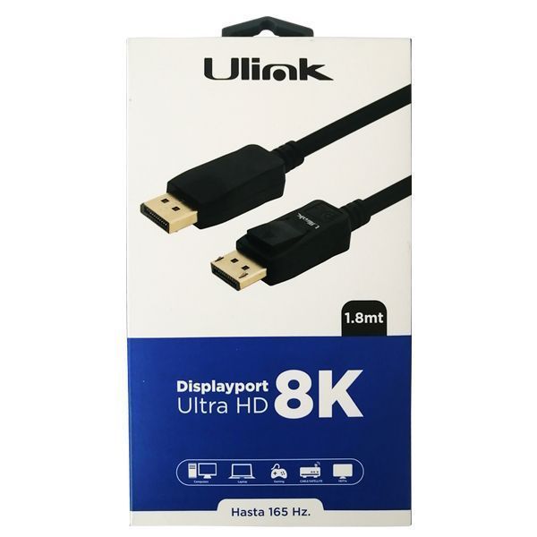 Cable Display Port Ultra HD 8K de 1,8 mts UL-PRODP8K-0