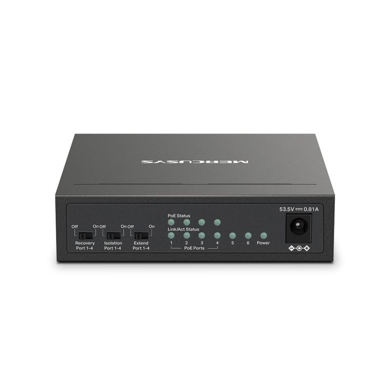 Switch 6 Puertos 4 PoE+ 2 Puertos 100Mbps MS106LP-1
