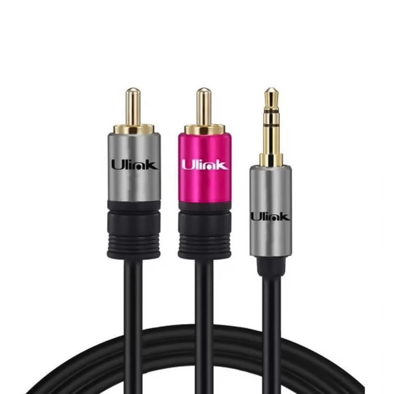 Cable De Audio 3,5mm a 2 RCA De 1,8 Mts De Alta Fidelidad-0